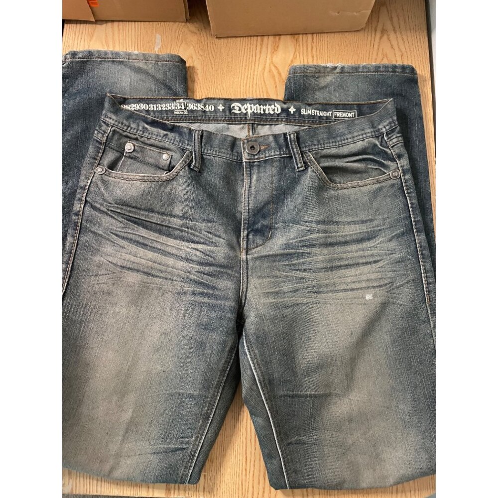 Mens Departed slim Straight Fremont Jeans Size 34x32